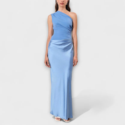 Vestido maxi asimétrico con un hombro