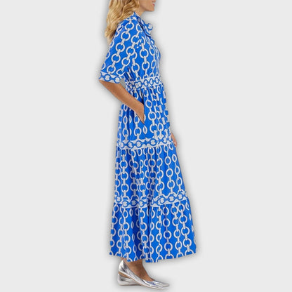 Vestido midi con estampado de cadena