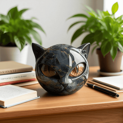 Lobera | Escultura de gato negro misterioso