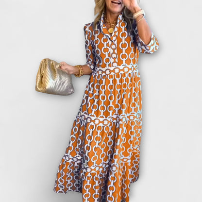 Vestidos midi con estampado de cadena