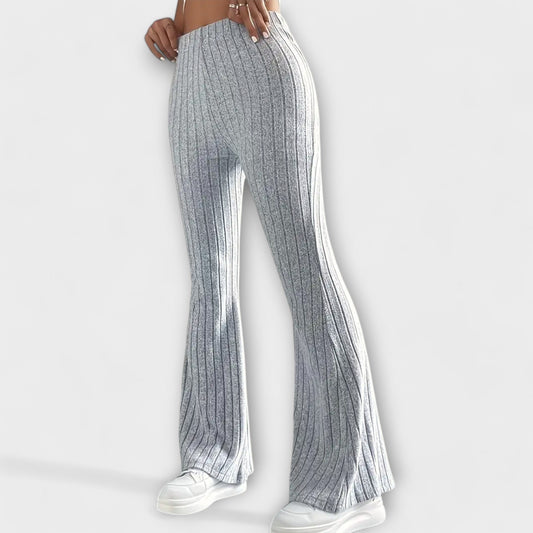 Pantalones elegantes para mujeres con corte destacado