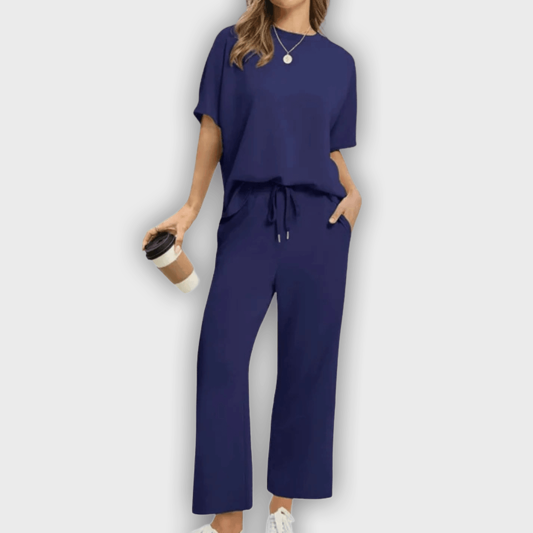 Conjunto de top y pantalones cómodos para mujeres - Elegante y relajante