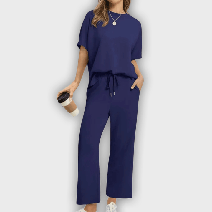 Conjunto de top y pantalones cómodos para mujeres - Elegante y relajante