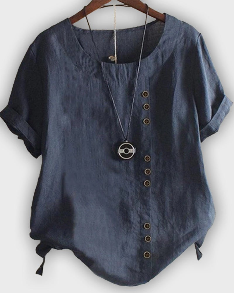 Camisa elegante para mujeres con mangas cortas