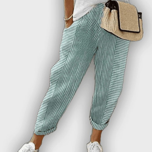 Pantalones Laura Strisciati de verano con cintura elástica