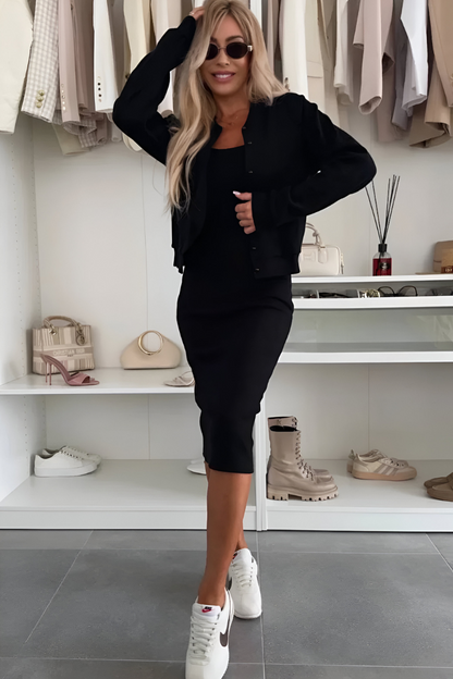 Manón | Conjunto de vestido midi y cárdigan