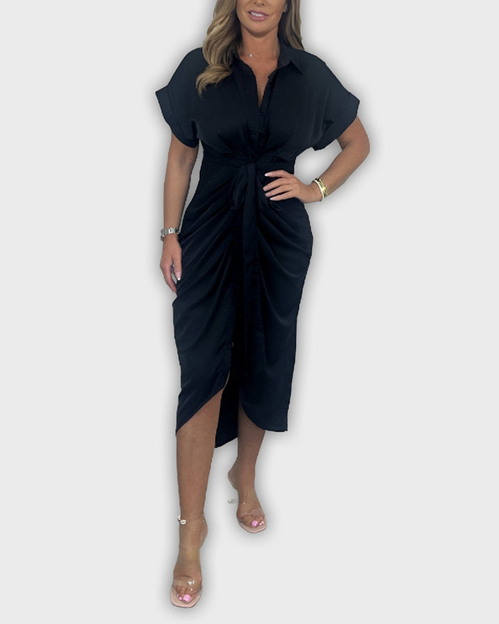 Vestido Catherine elegante con cintura fruncida