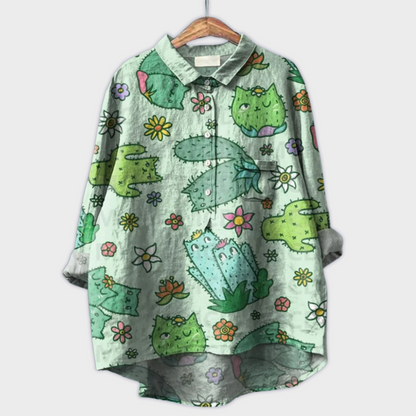 Camiseta de mujer hecha a mano con diseño floral