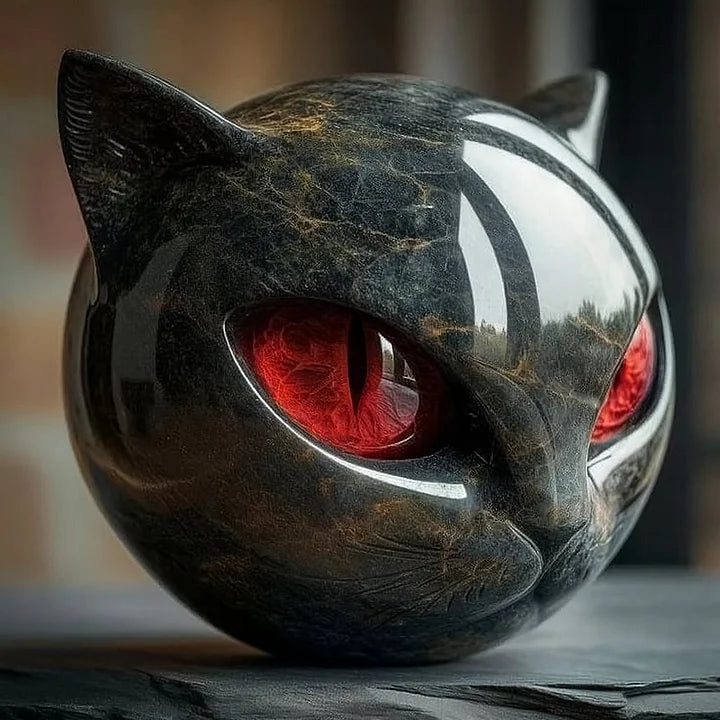 Lobera | Escultura de gato negro misterioso