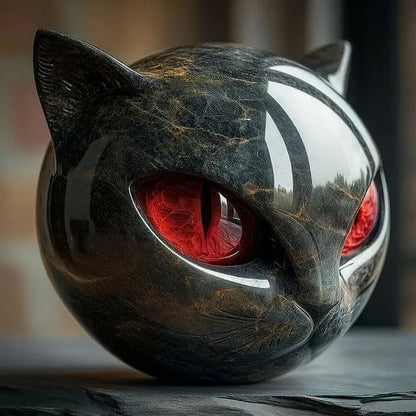 Lobera | Escultura de gato negro misterioso