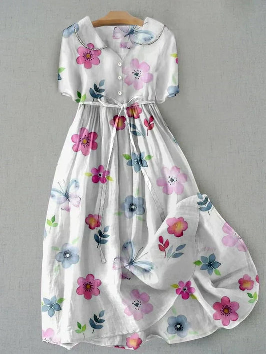 Lyrik - vestido floral con lazo en la cintura