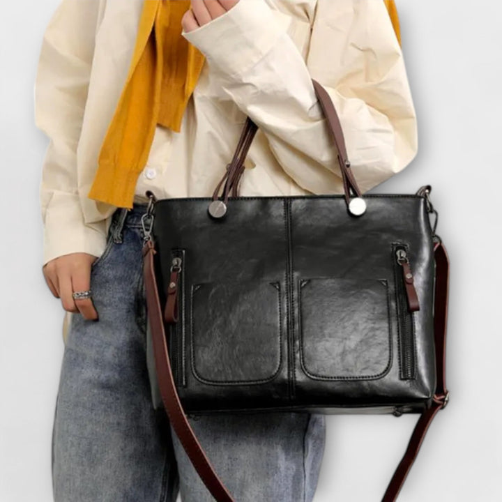 Bolso de cuero elegante de Laura - Bolso tote funcional y estiloso