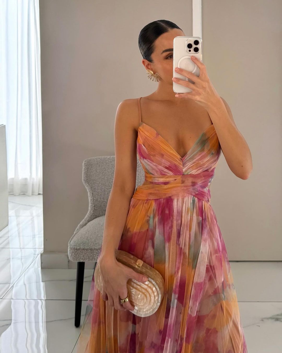 Gizel - Vestido maxi encantador con estampado floral
