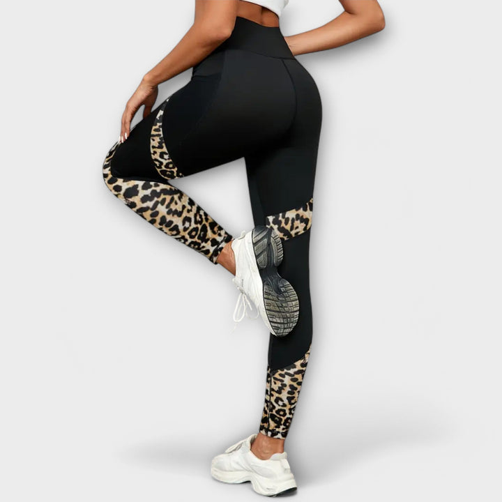 Leggings de entrenamiento con diseño de tigre y cintura alta
