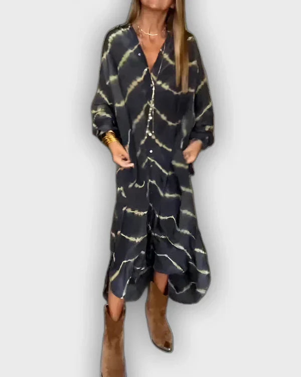 Vestido maxi boho con rayas