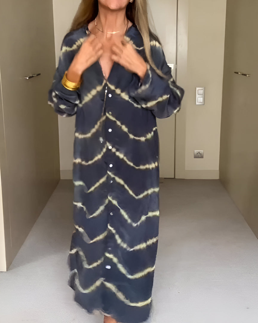 Julia™ | Vestido maxi bohemio con rayas