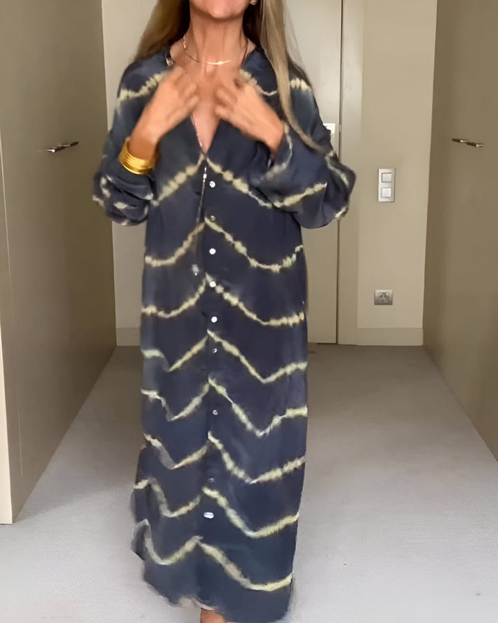 Julia™ | Vestido maxi bohemio con rayas