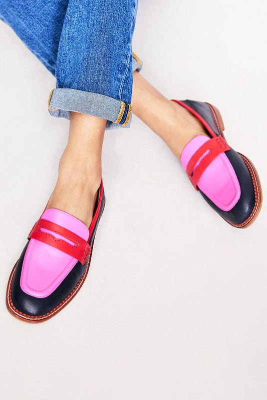 Lonsa | Mocasines negros con acento colorido