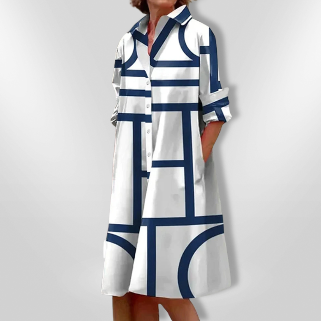 Helen™ | Vestido midi con diseño geométrico
