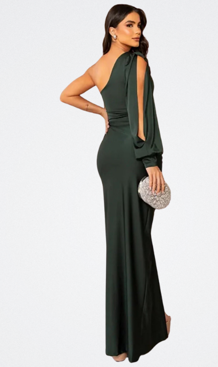 Val | Vestido de satén con un solo brazo