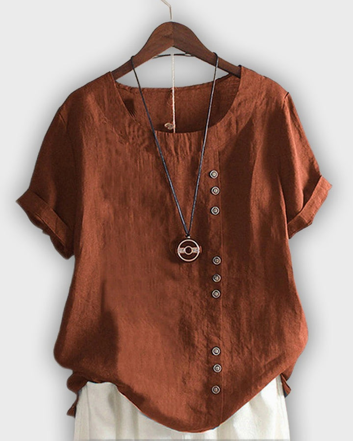 Camisa elegante para mujeres con mangas cortas