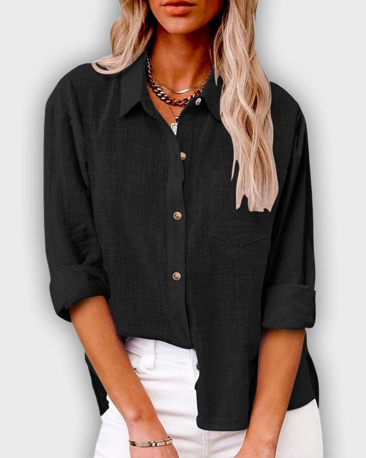 Camiseta de lycra para mujeres con mangas largas en color azul oscuro