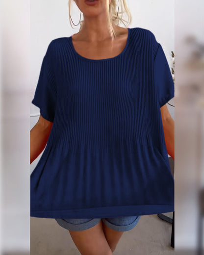 Camisa de blusa con fruncidos en el cuello redondo