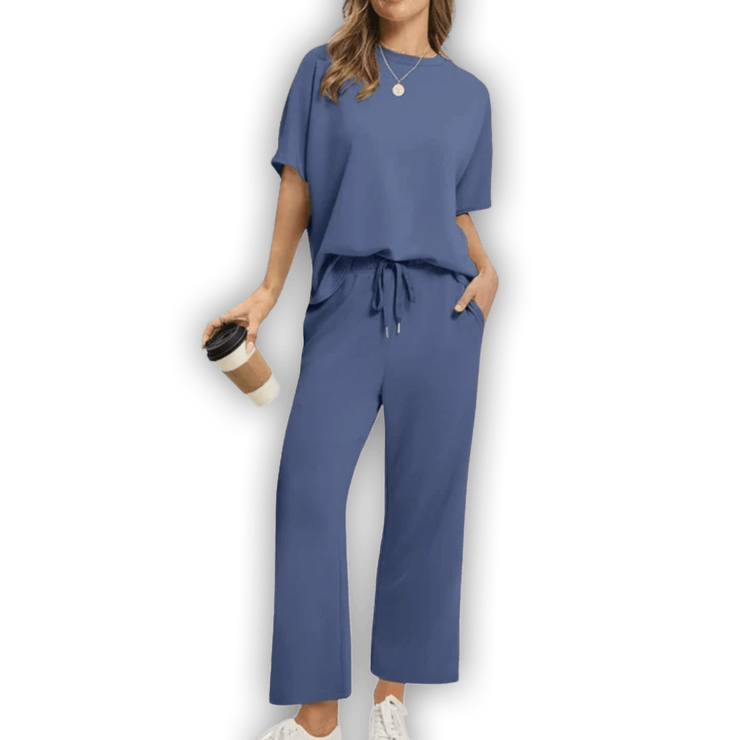 Conjunto de top y pantalones cómodos para mujeres - Elegante y relajante