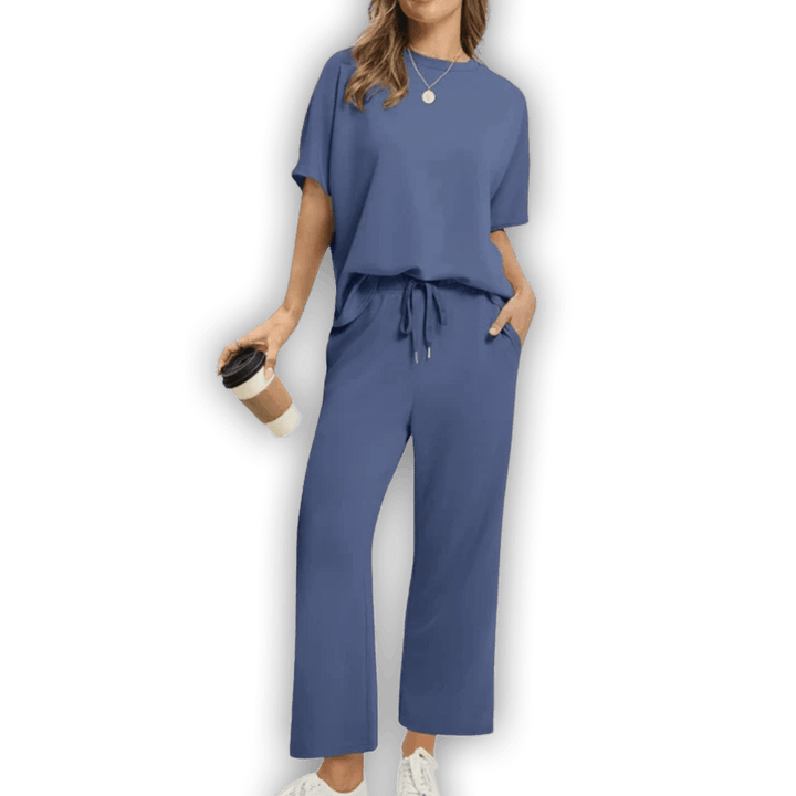 Conjunto de top y pantalones cómodos para mujeres - Elegante y relajante