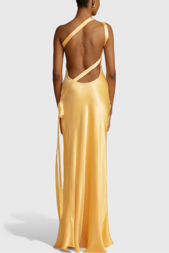 Vestidos maxi con tirantes diagonales y espalda descubierta