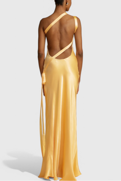 Vestidos maxi con tirantes diagonales y espalda descubierta