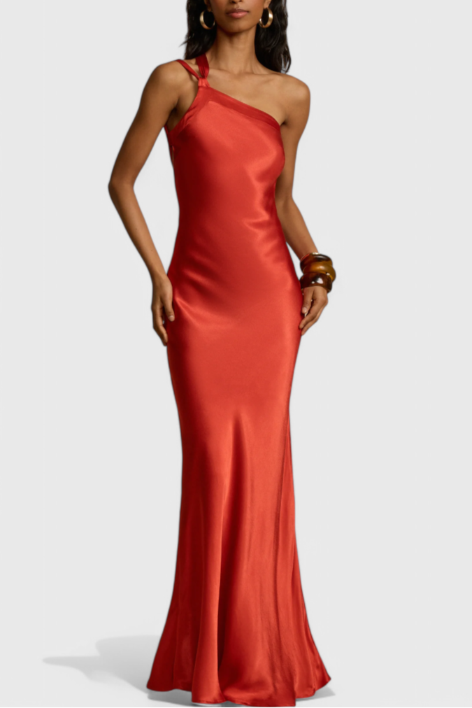 Vestidos maxi con tirantes diagonales y espalda descubierta