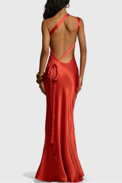 Vestidos maxi con tirantes diagonales y espalda descubierta