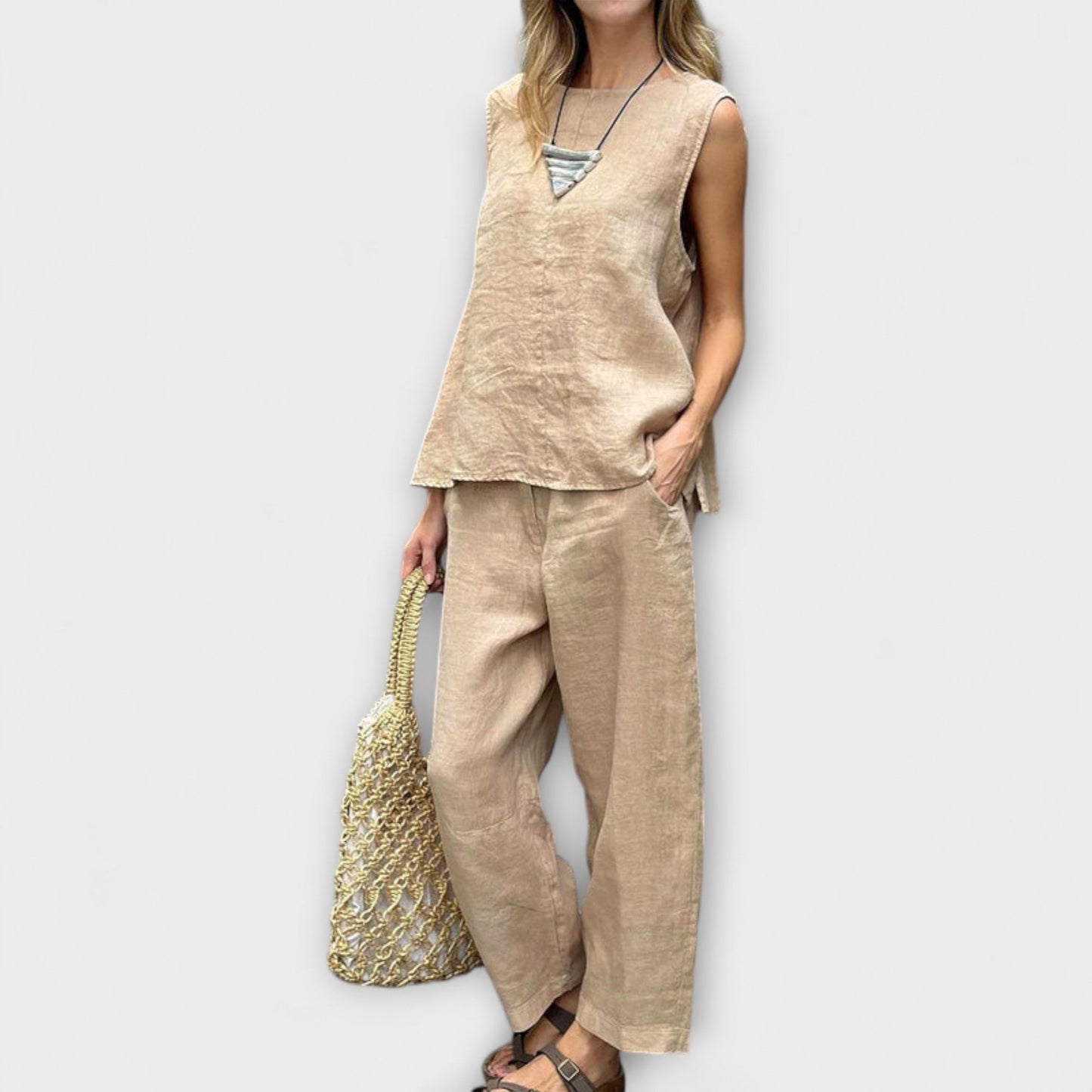 Zarela – Conjunto de verano en tono lima vibrante