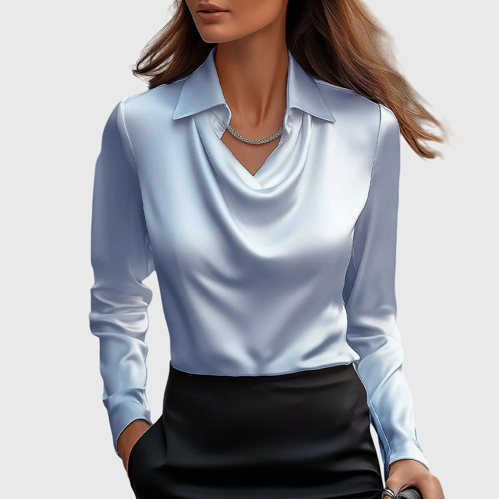 Brooklyn – Camisa elegante de tela de satén brillante