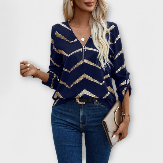 Camisa Emma Clásica con Cremallera Media