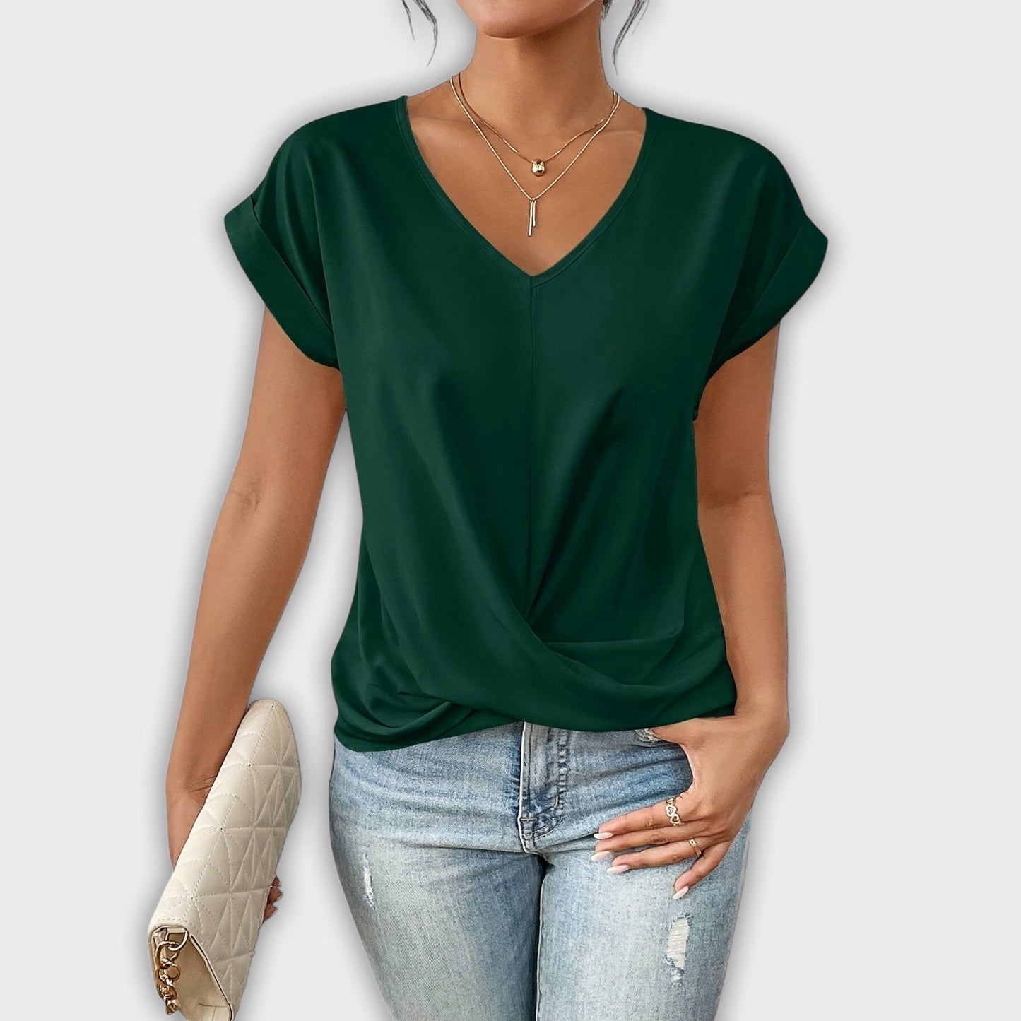 Top con escote en V y detalle de nudo