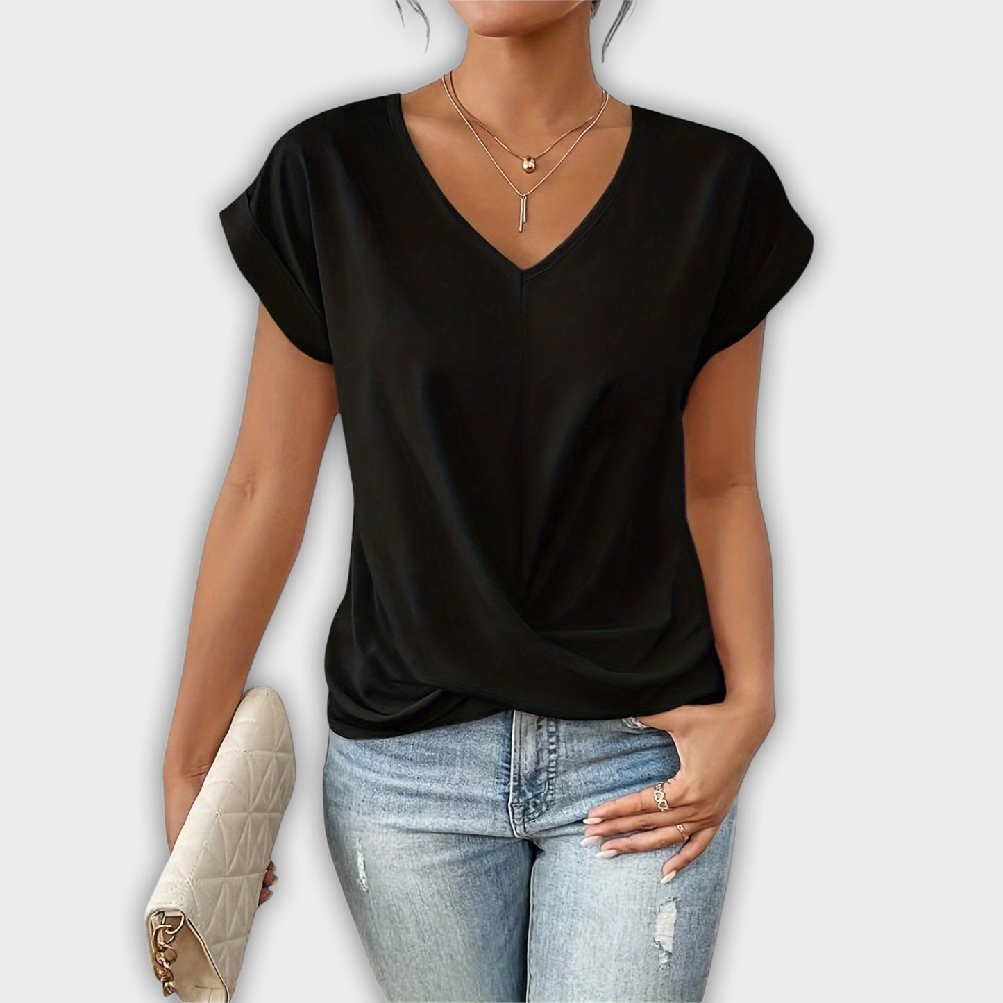 Top con escote en V y detalle de nudo