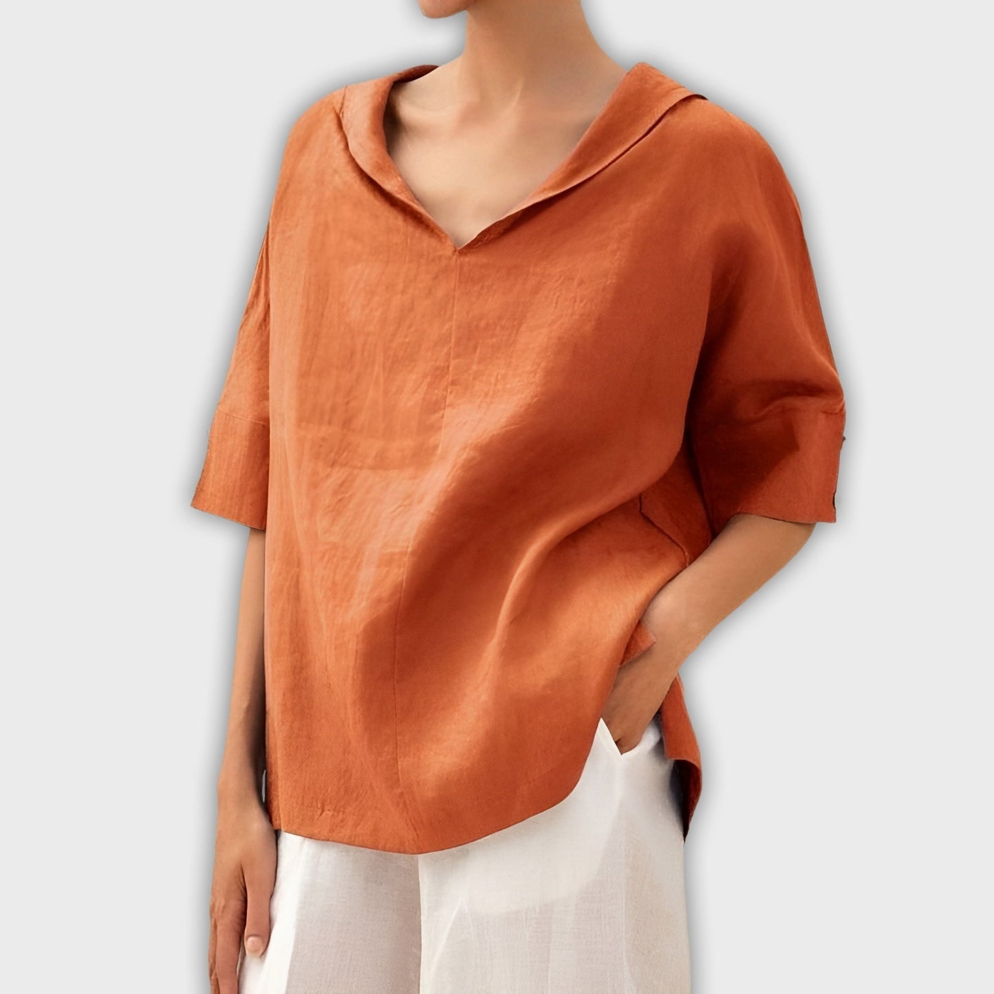 Camisa ligera de lino y algodón Liki™ - Elegante y cómoda para cualquier ocasión