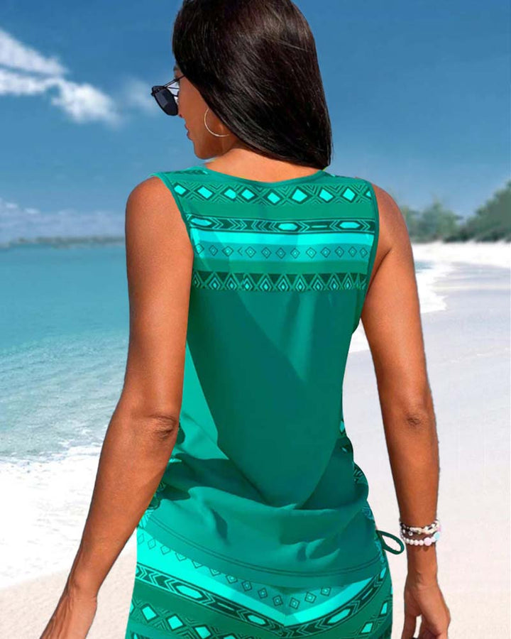 Soline | Tankini con estampado geométrico y escote en V