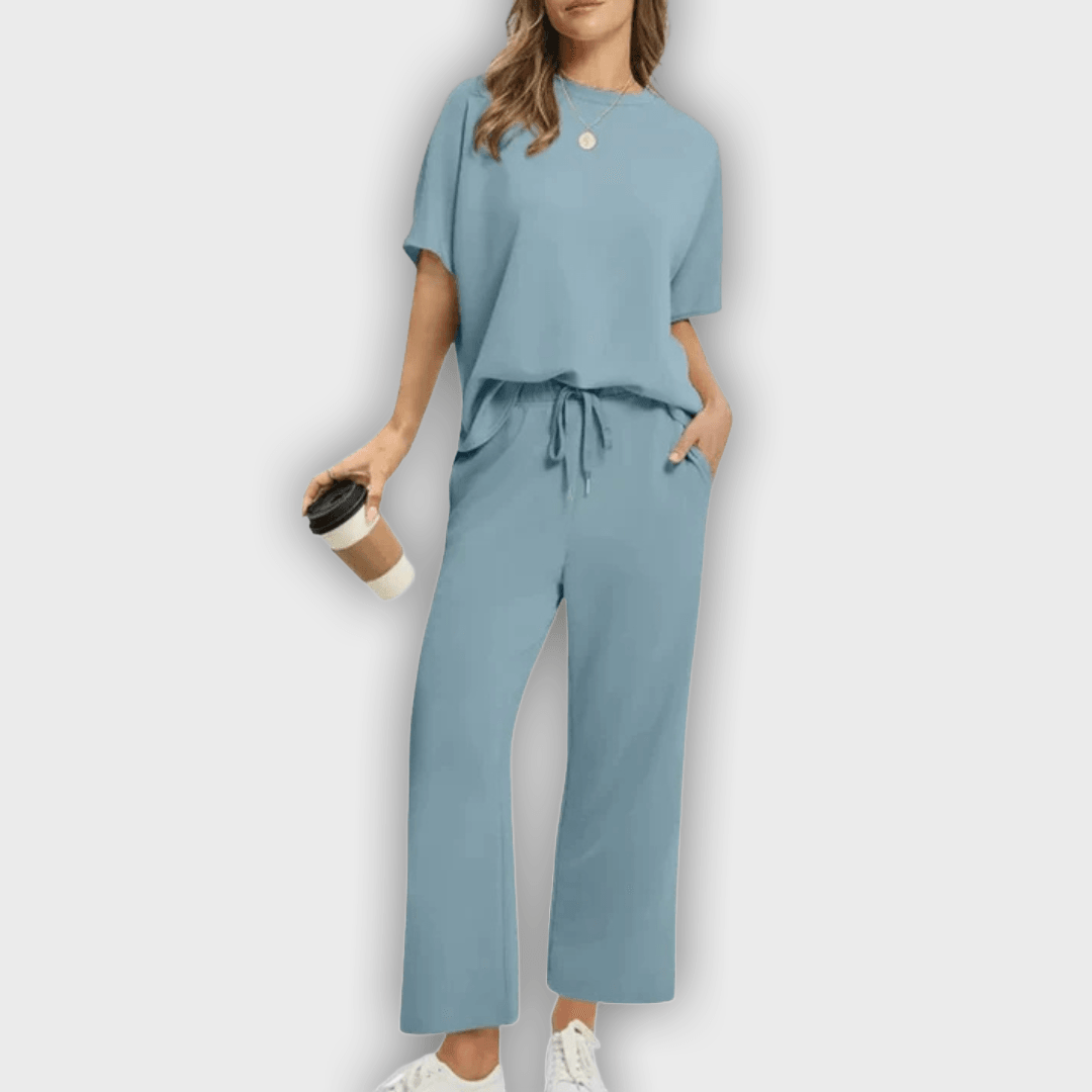 Conjunto de top y pantalones cómodos para mujeres - Elegante y relajante