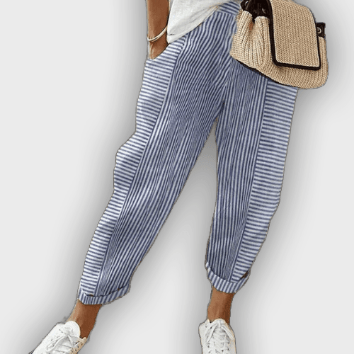 Pantalones Laura Strisciati de verano con cintura elástica