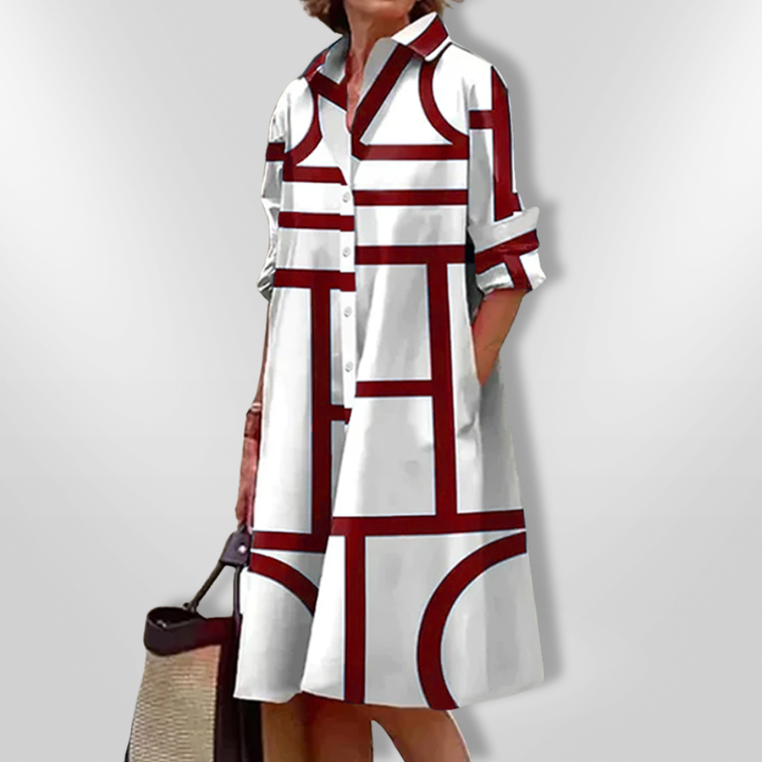 Helen™ | Vestido midi con diseño geométrico
