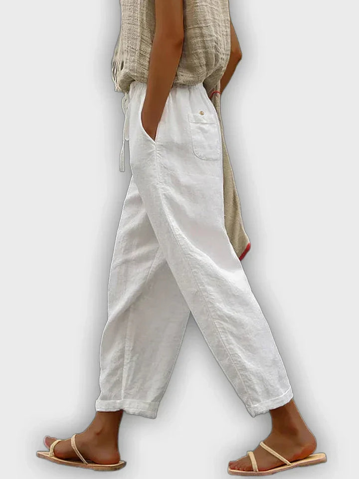 Pantalones de algodón puro cómodos con un diseño elegante