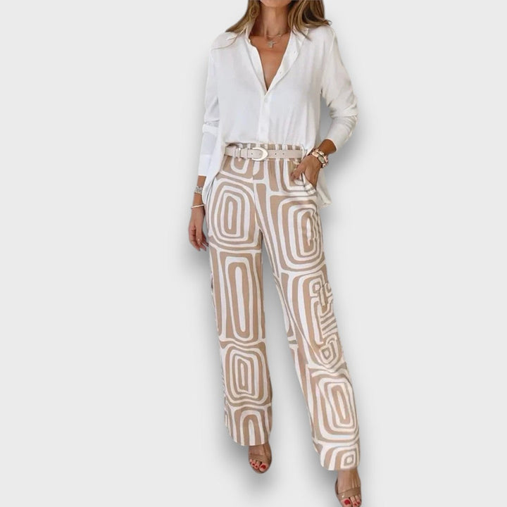 Viuan – Conjunto de verano con camisa de botones holgada