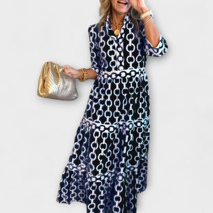 Vestidos midi con estampado de cadena