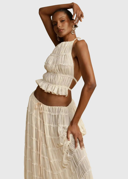 "Alessia" | Vestido de verano elegante con motivos naturales.