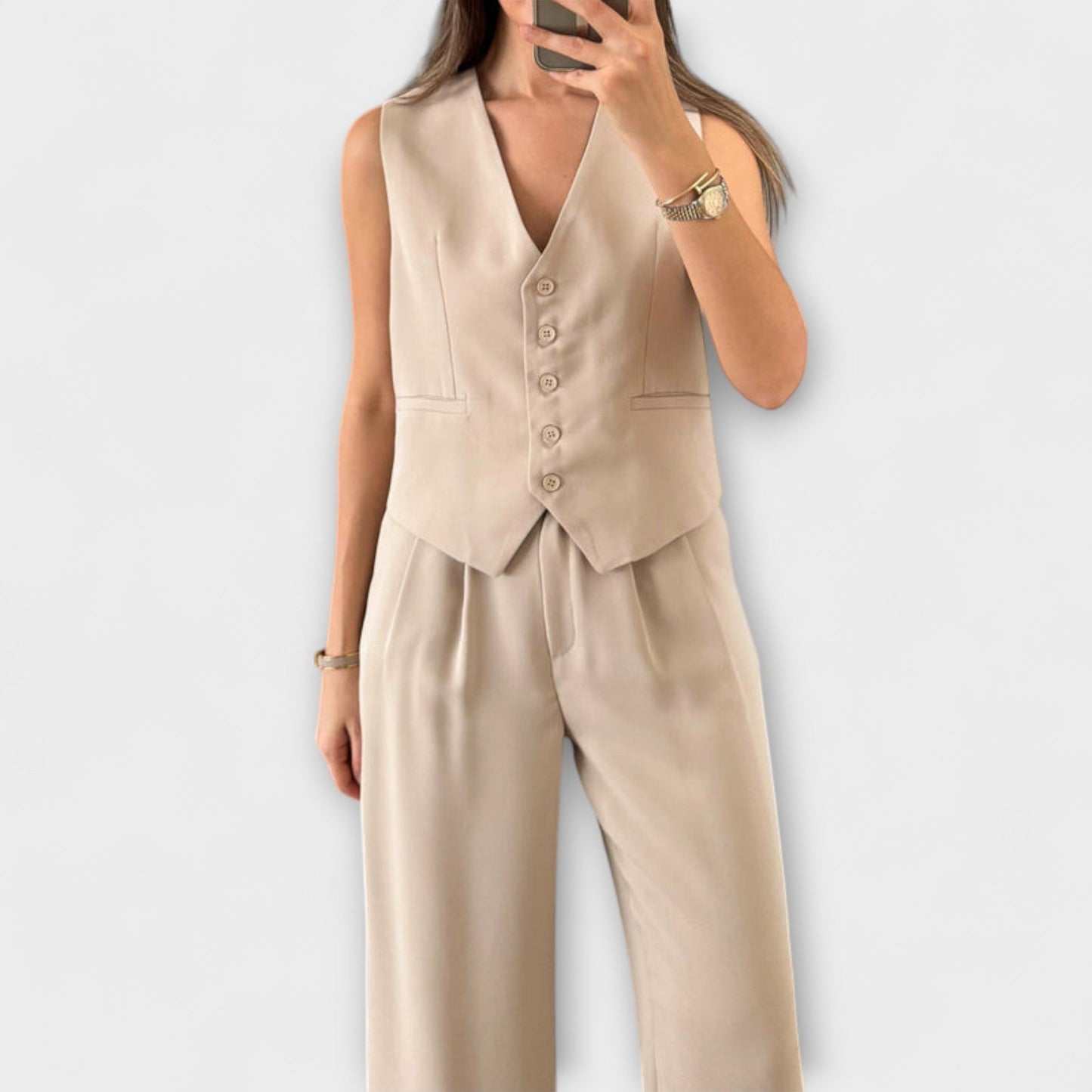 Valena – Conjunto con chaleco en sándwich urbano