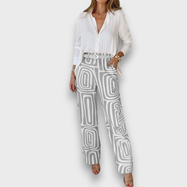 Viuan – Conjunto de verano con camisa de botones holgada