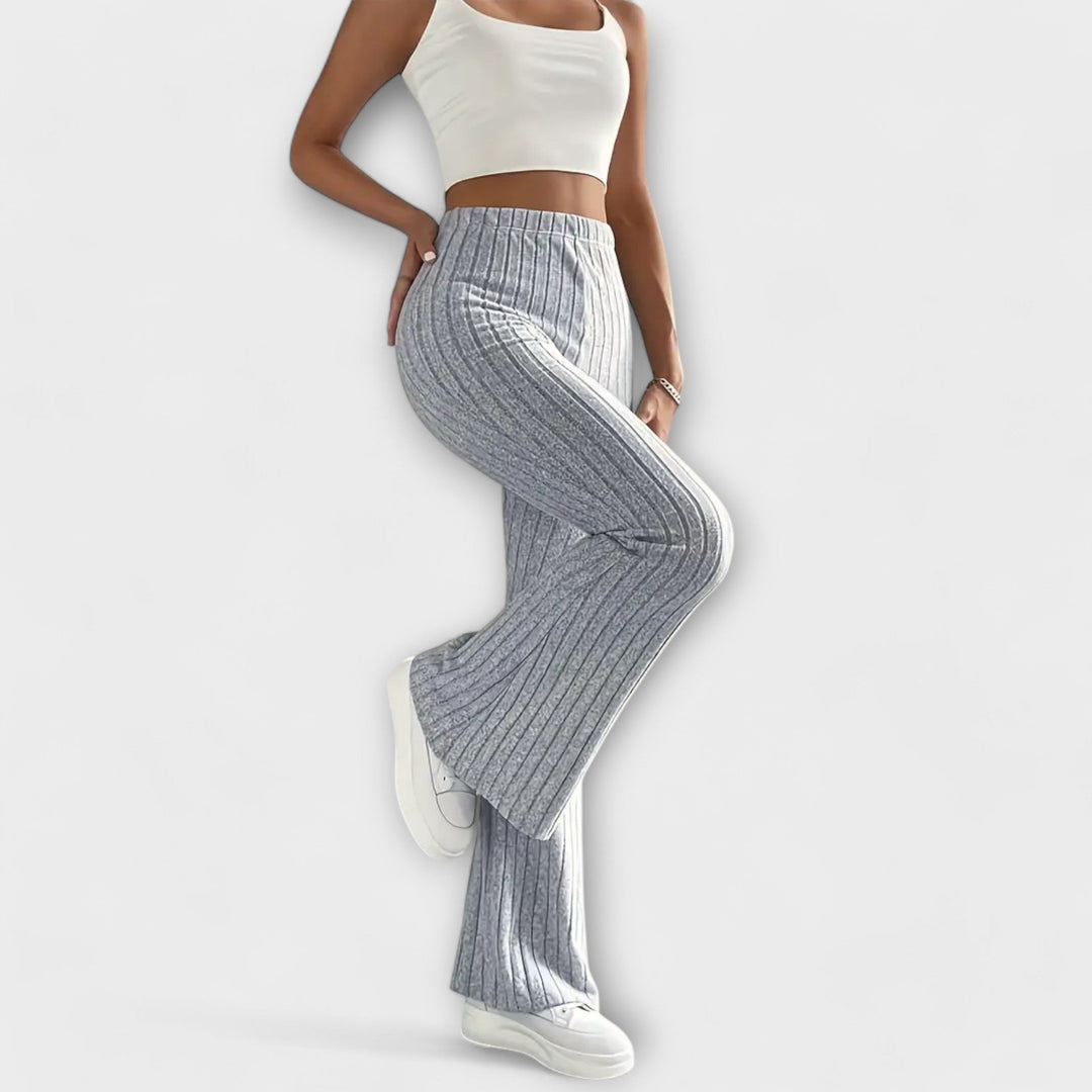 Pantalones elegantes para mujeres con corte destacado